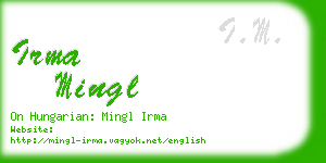 irma mingl business card